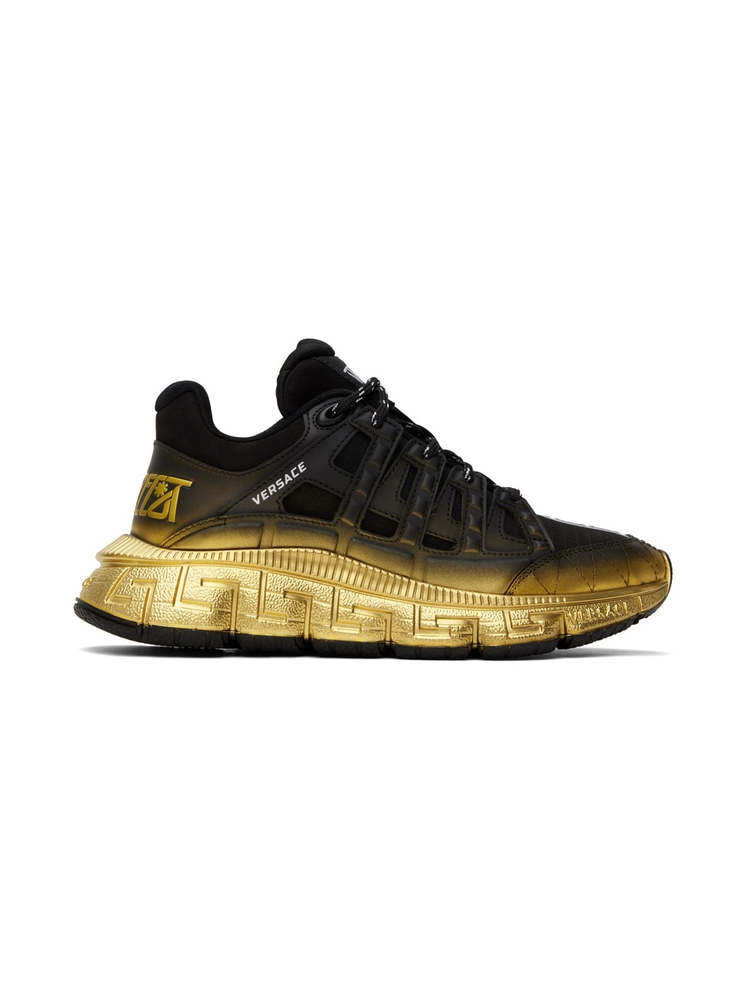 Black & Gold Trigreca Sneakers - 1