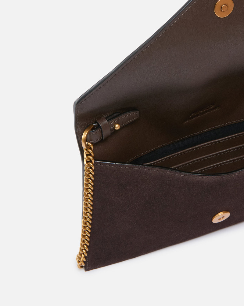 SMALL CLUTCH BAG IN SUEDE WITH STUDS AND SHOULDER STRAP 4
