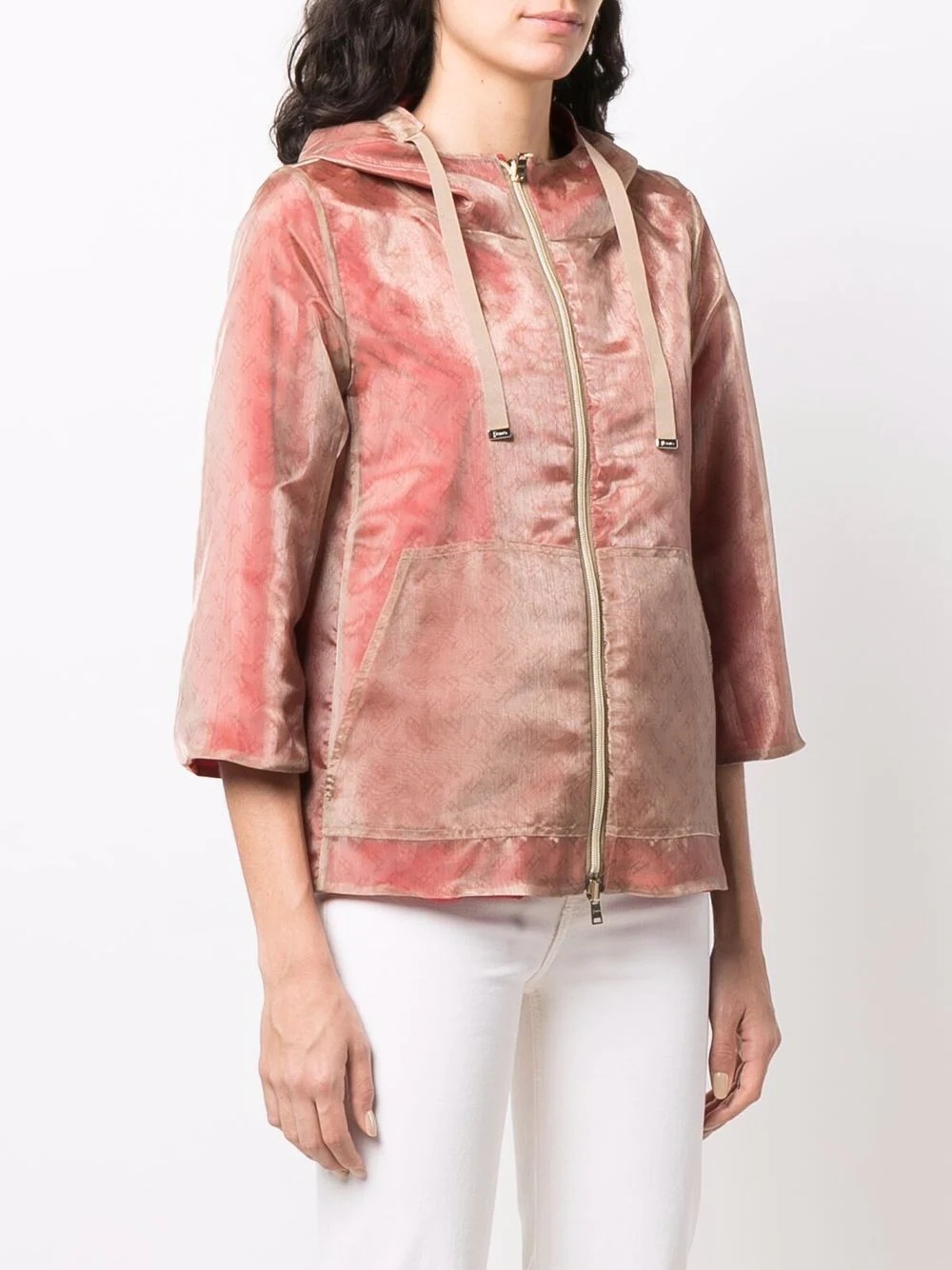 velour zip-up hoodie - 3