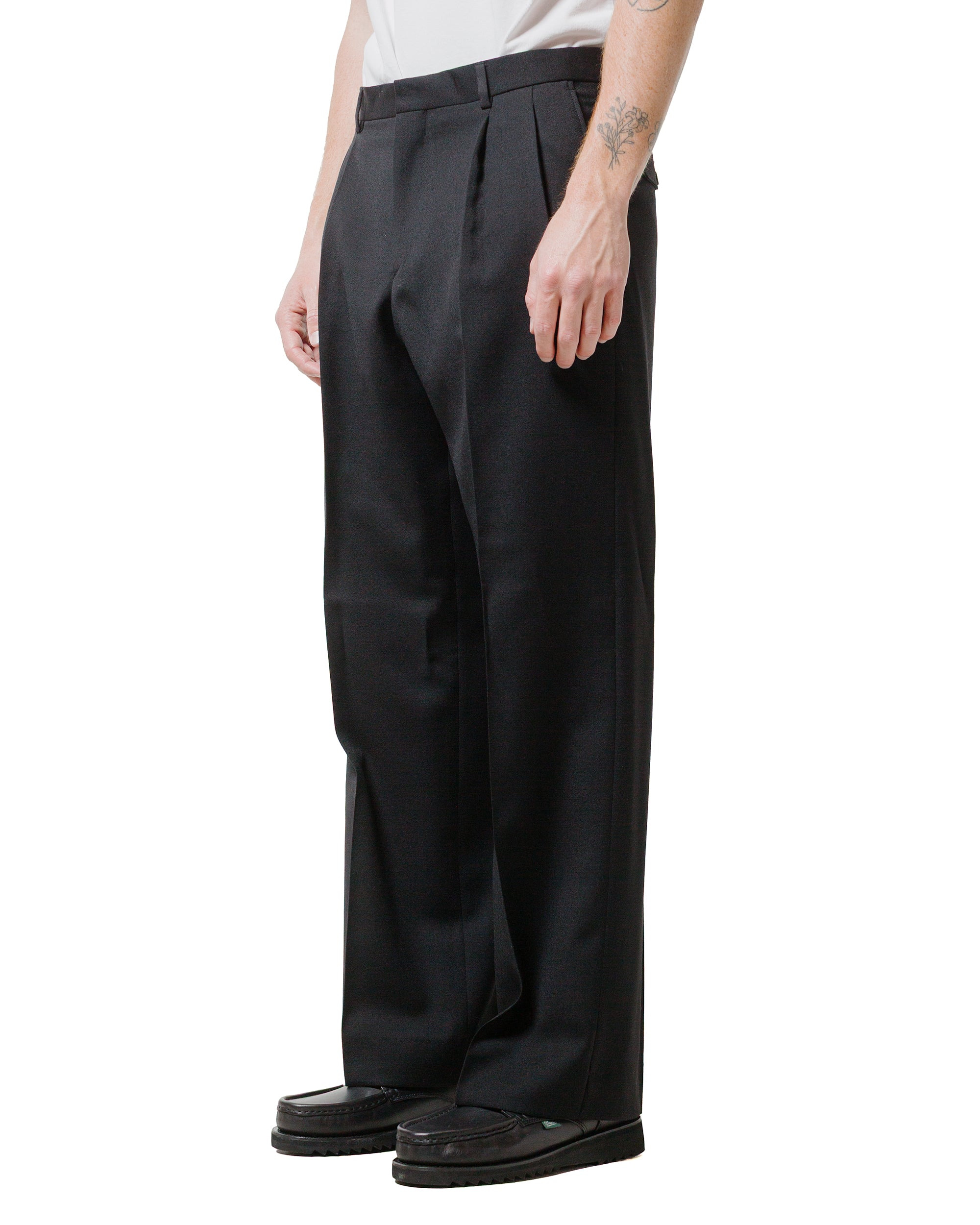 Wide Pleated Trouser Black - 2
