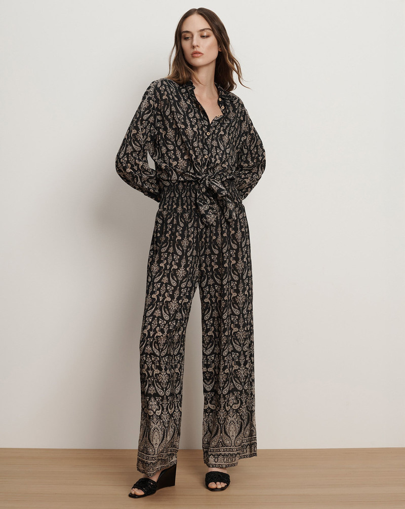 VERONICA BEARD CALLAWAY SMOCKED WIDE-LEG PANT outlook