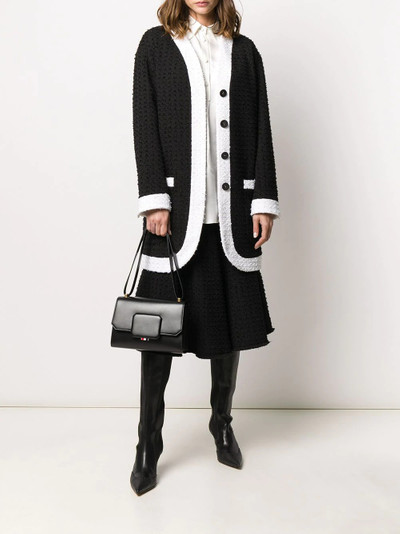 Thom Browne flounce skirt with fray in solid eyelash yarn tweed outlook