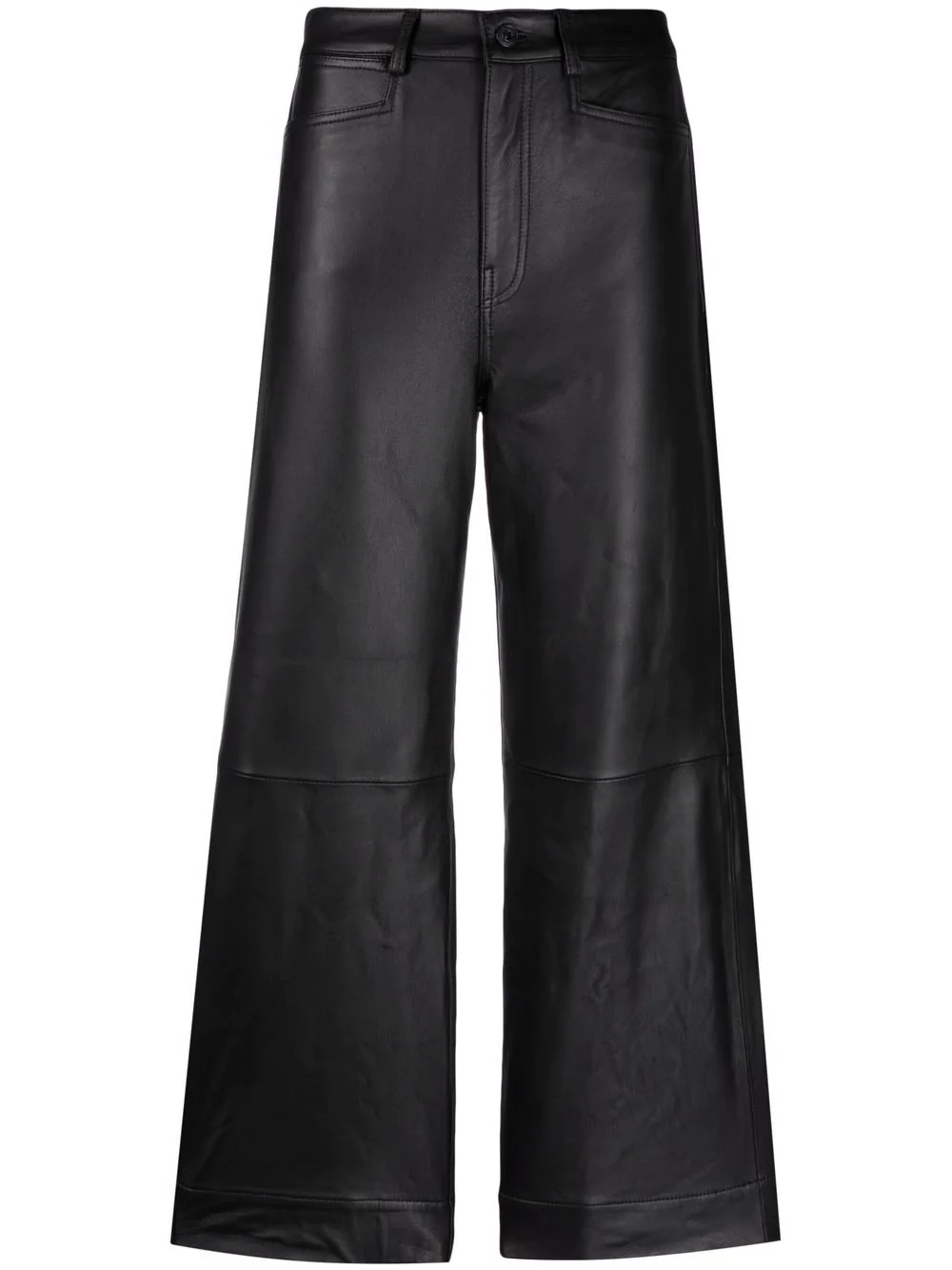 wide-leg leather trousers - 1