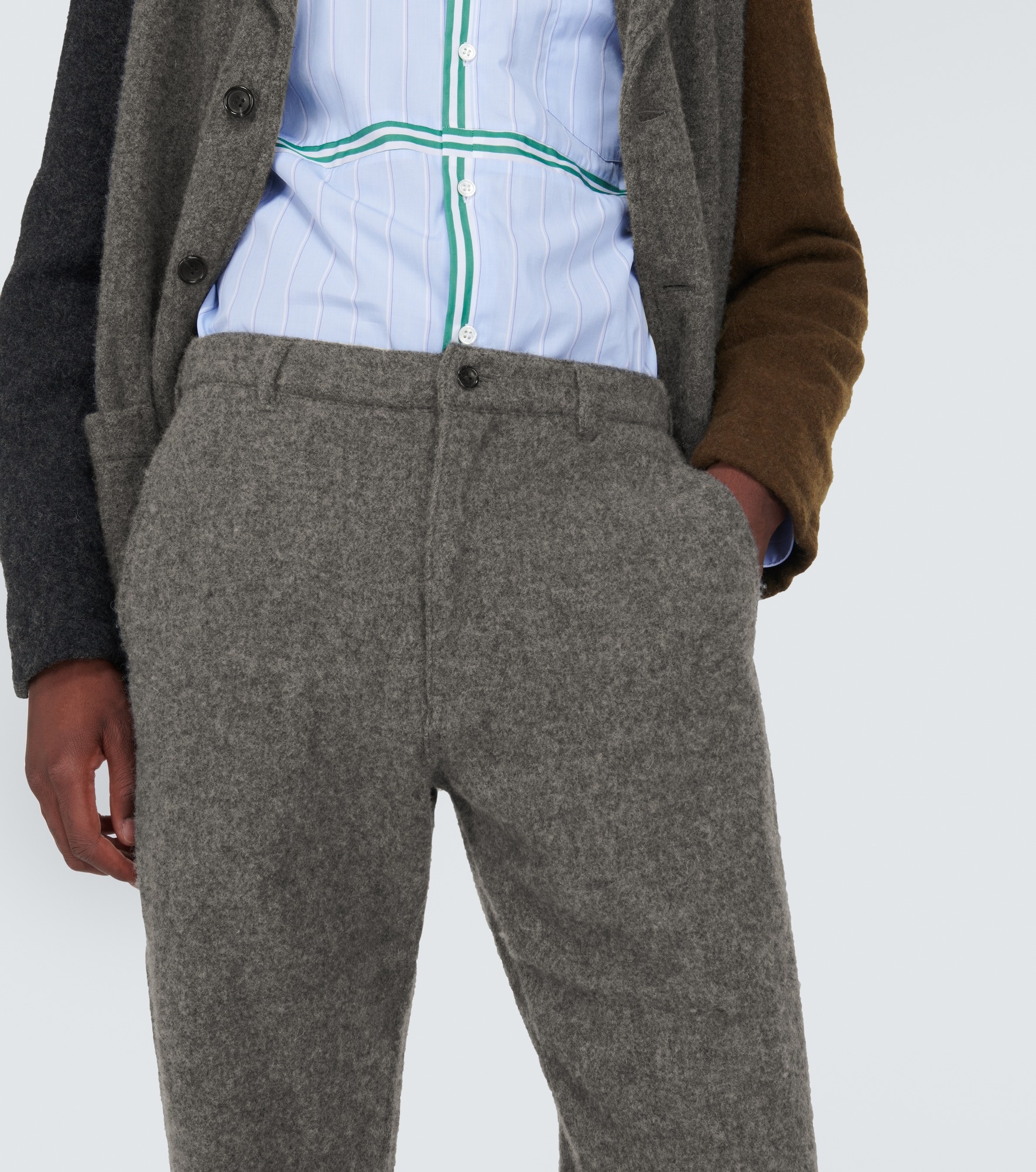 Straight wool-blend pants - 5