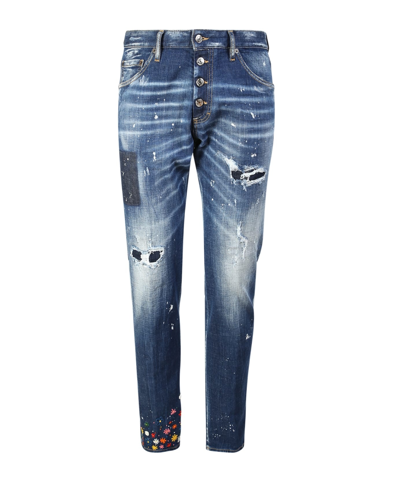 Ditsy Jeans By Dsquared2; Denim Garment Par Excellence Of The Maison - 1