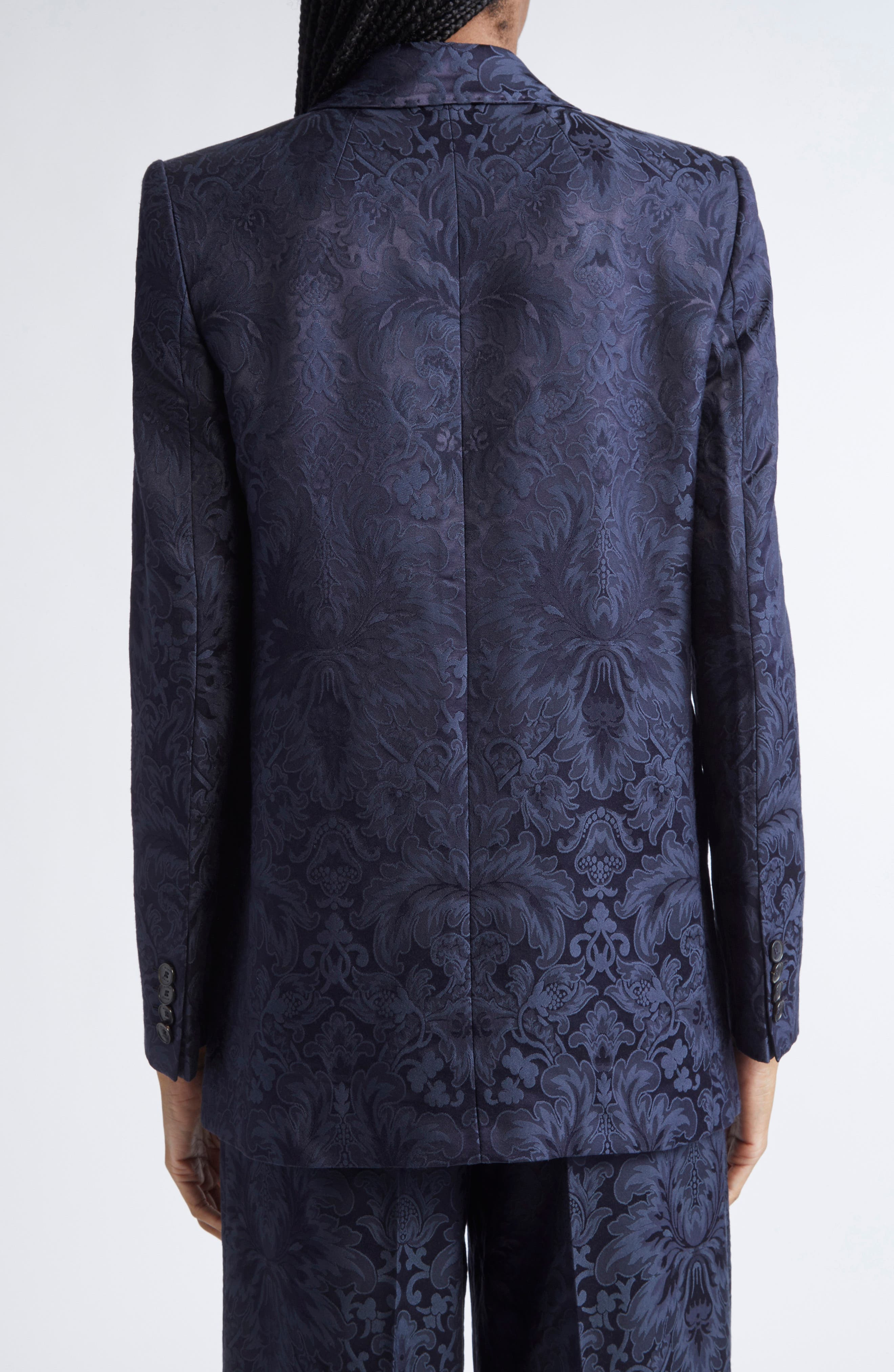Etro One Button Tonal Paisley Blazer in Blu Scurissimo 3 at Nordstrom - 3