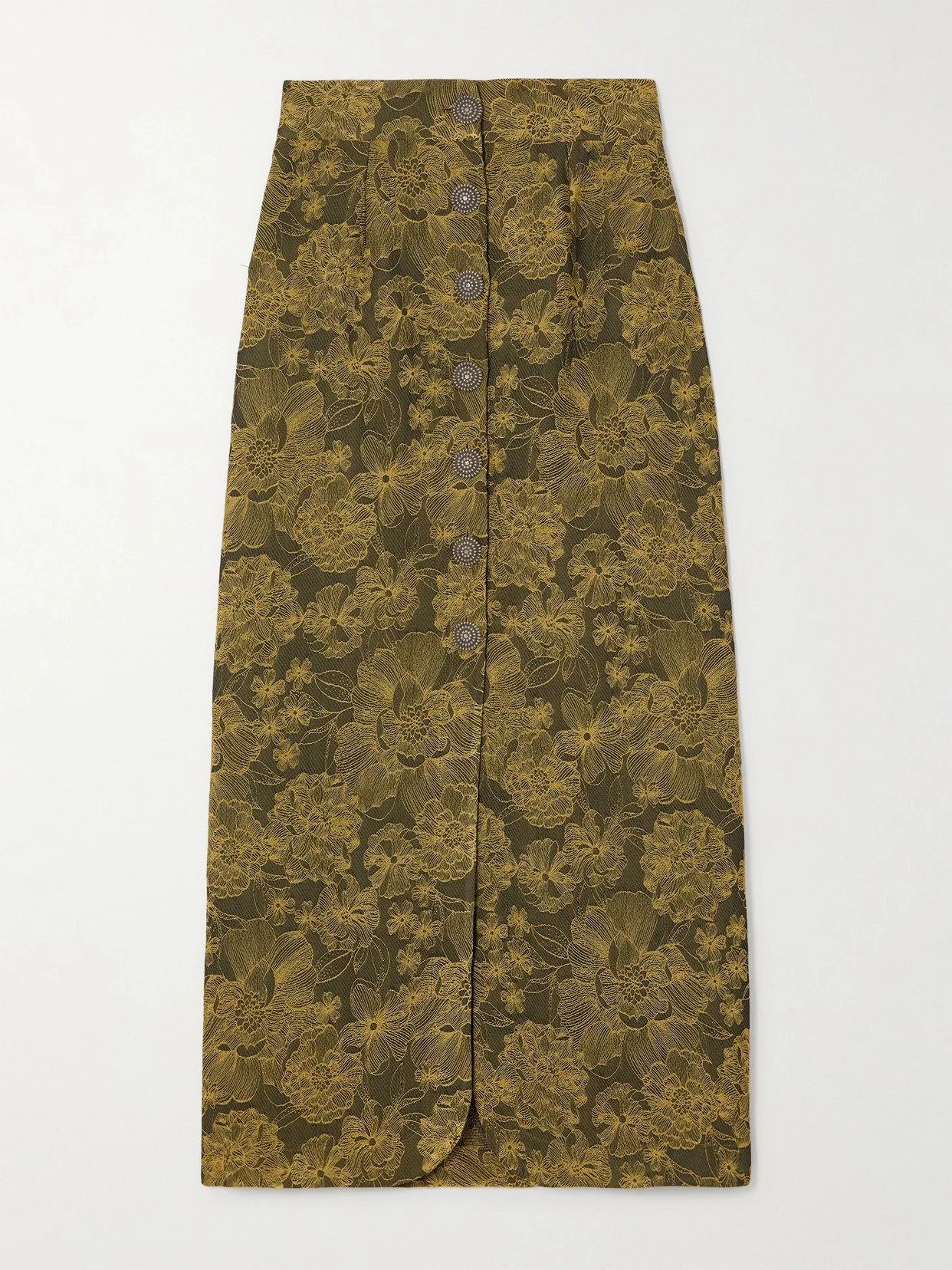 Ivan Embroidered Twill Maxi Skirt - 1