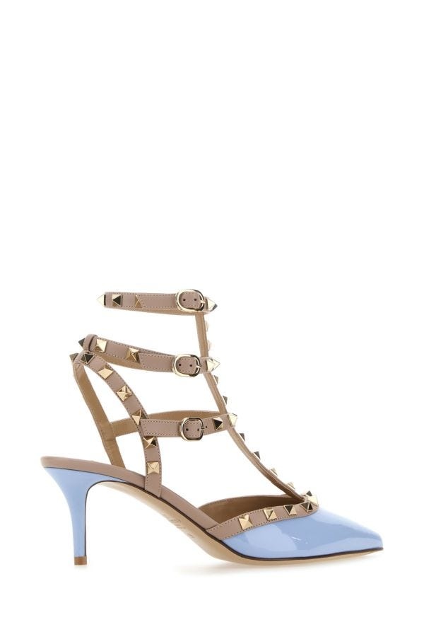 Two-tone leather Rockstud pumps - 3