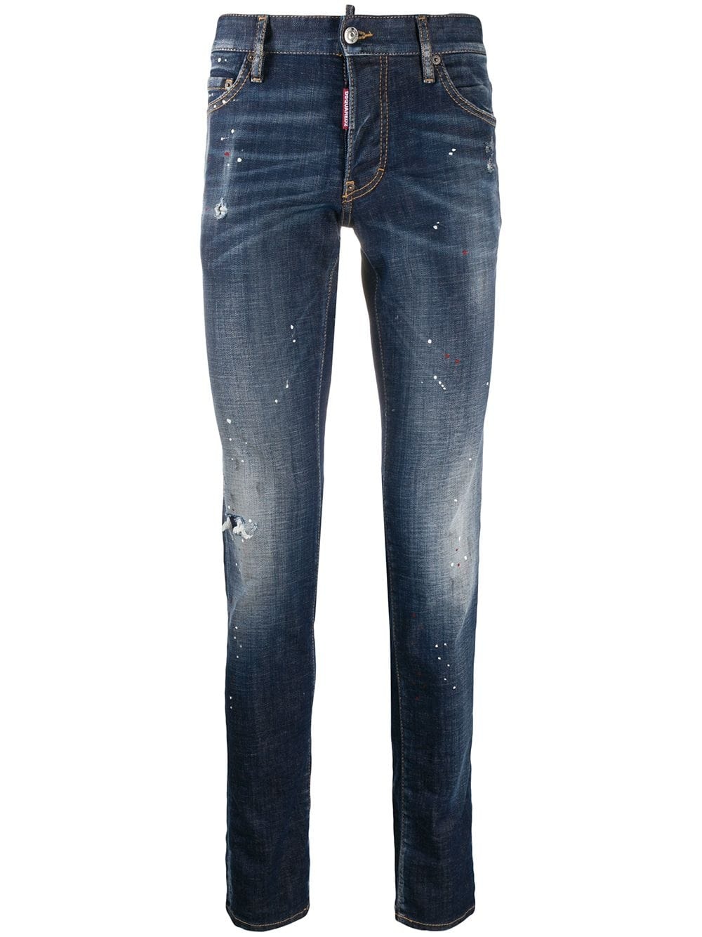 logo patch distressed jeans - 1