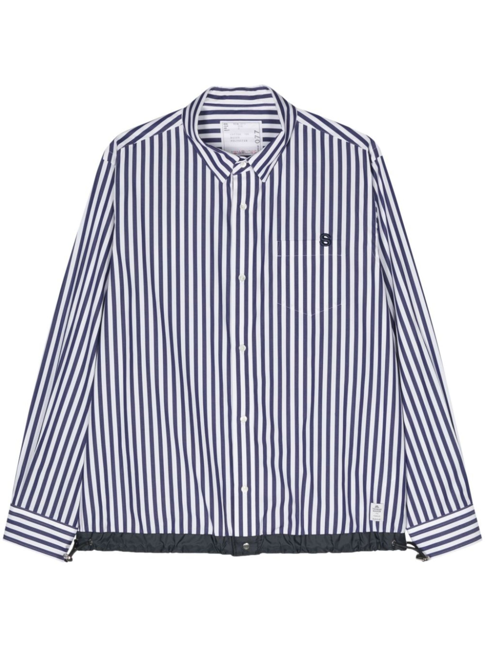 raised-logo striped shirt - 1