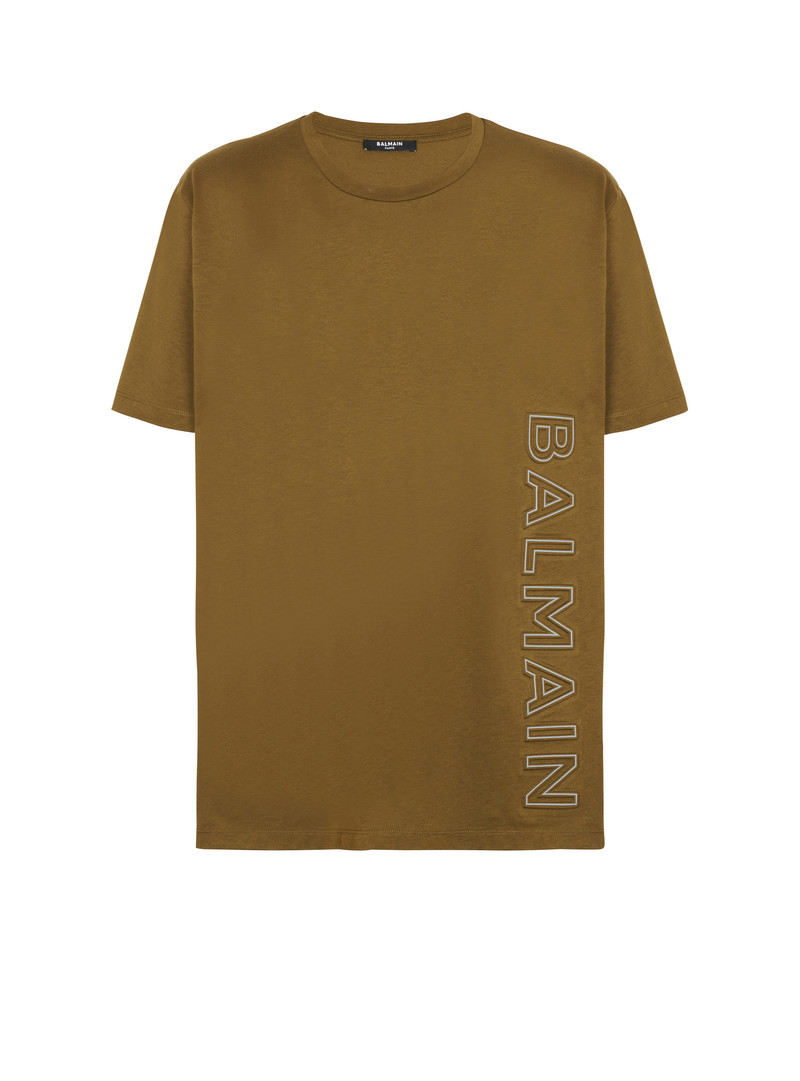 T-shirt in eco-responsible cotton with reflective Balmain logo - 1