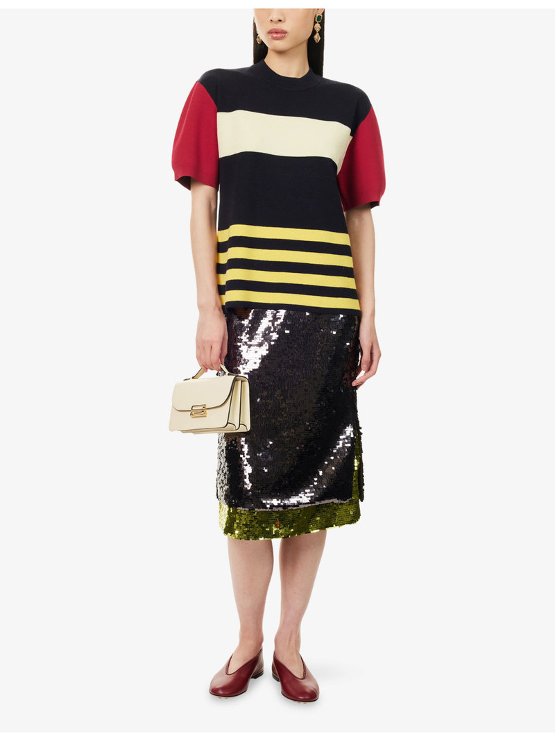 ZANKOV Dumas Contrast-Stripe Wool-Blend Top outlook