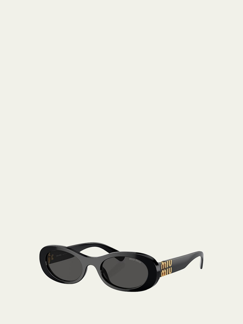 Miu Miu Logo Acetate Oval Sunglasses outlook