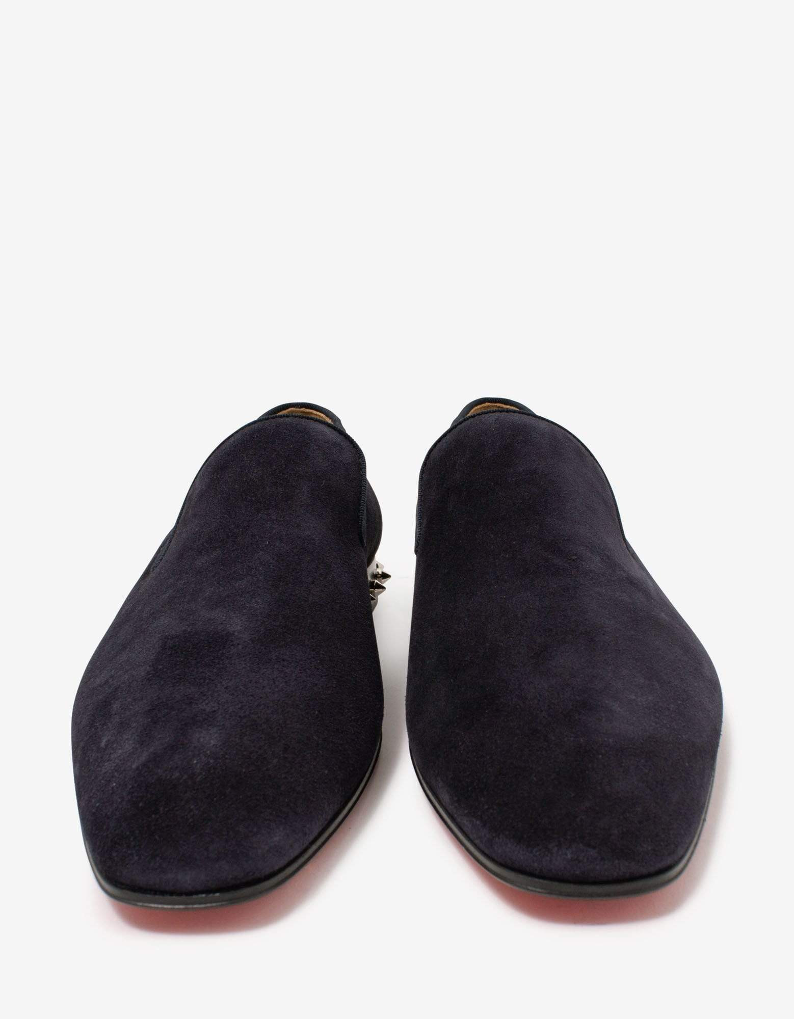 Christian Louboutin Marquees Ocean Blue Suede Leather Loafers - 4