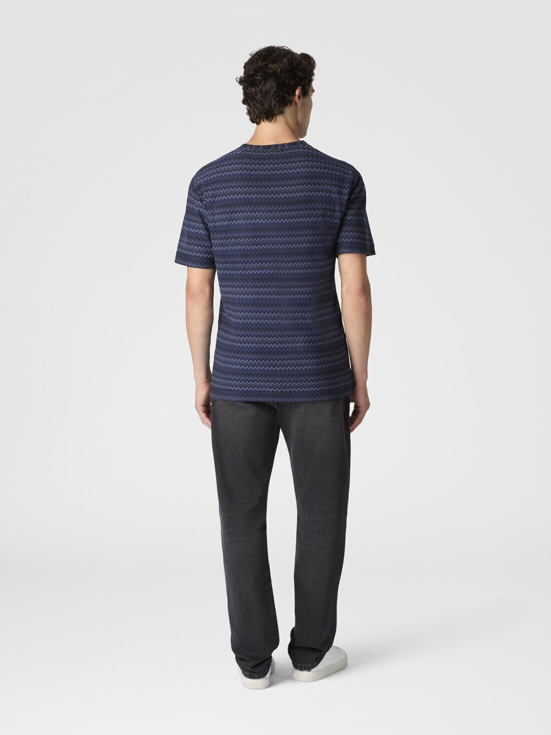 Crew Neck T-Shirt with Micro Zigzag - 3