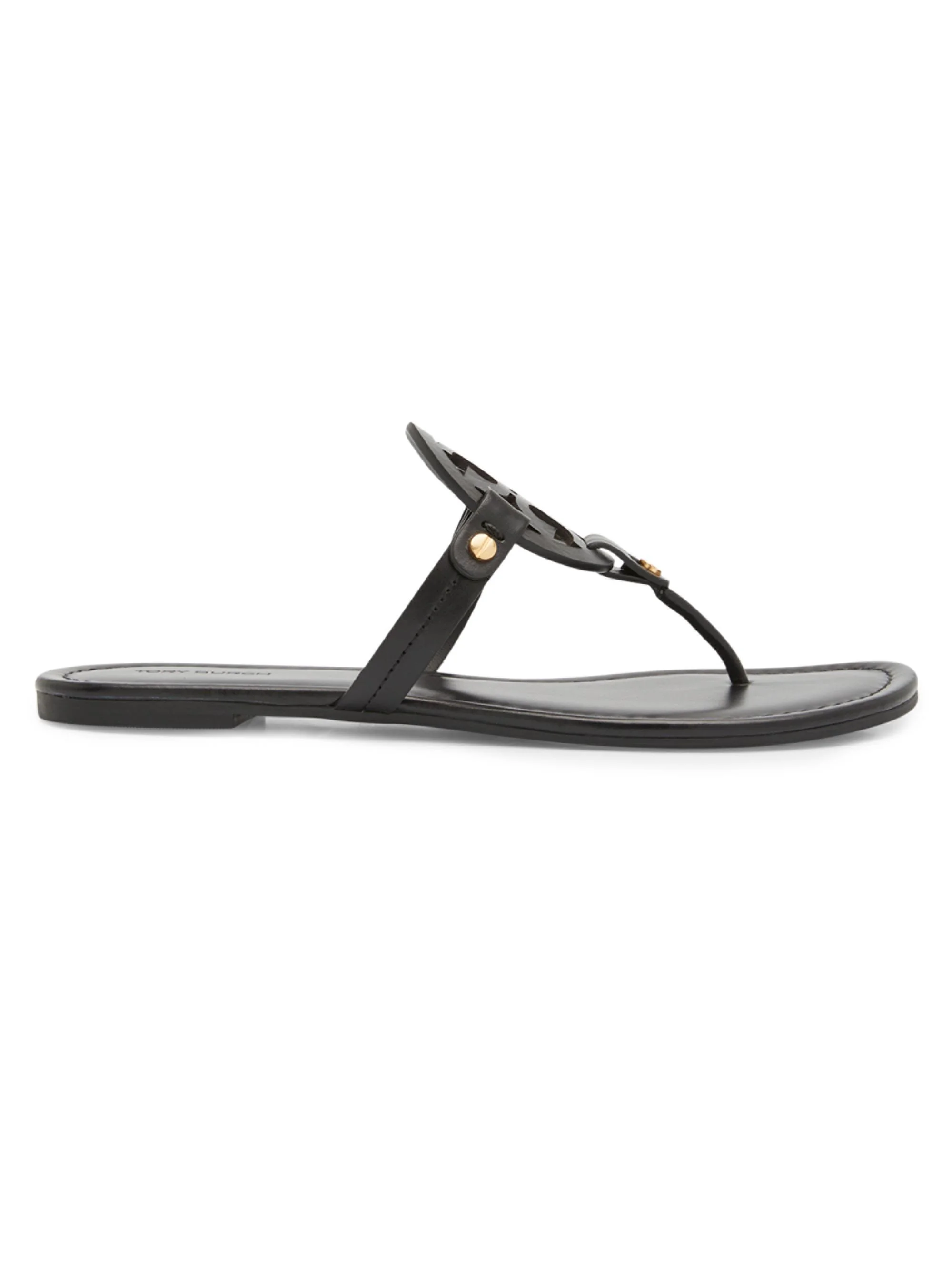 Women's Miller Leather Thong Sandals - Perfect Black - 1