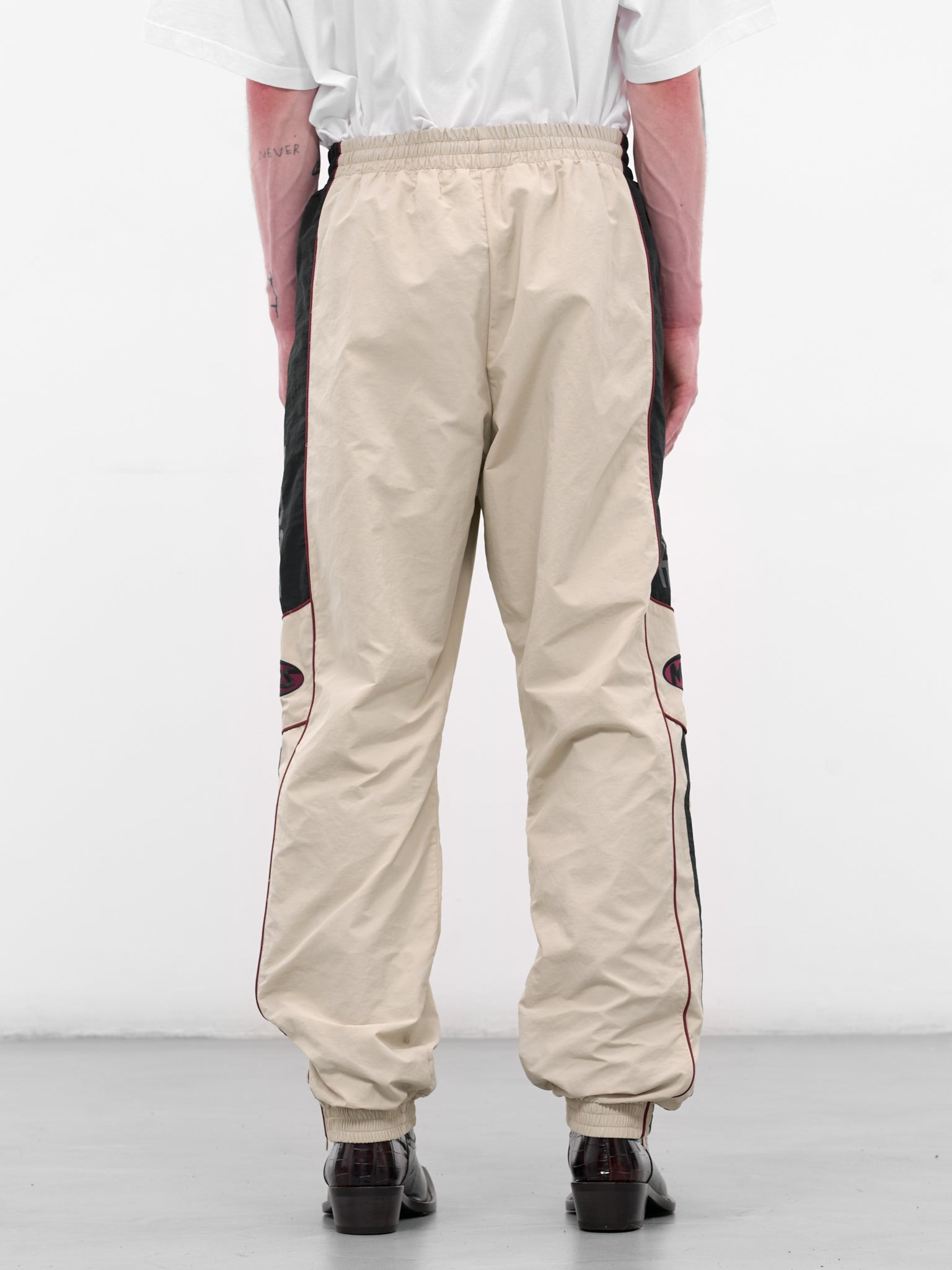 Cream Nylon Stripe Joggers - 3