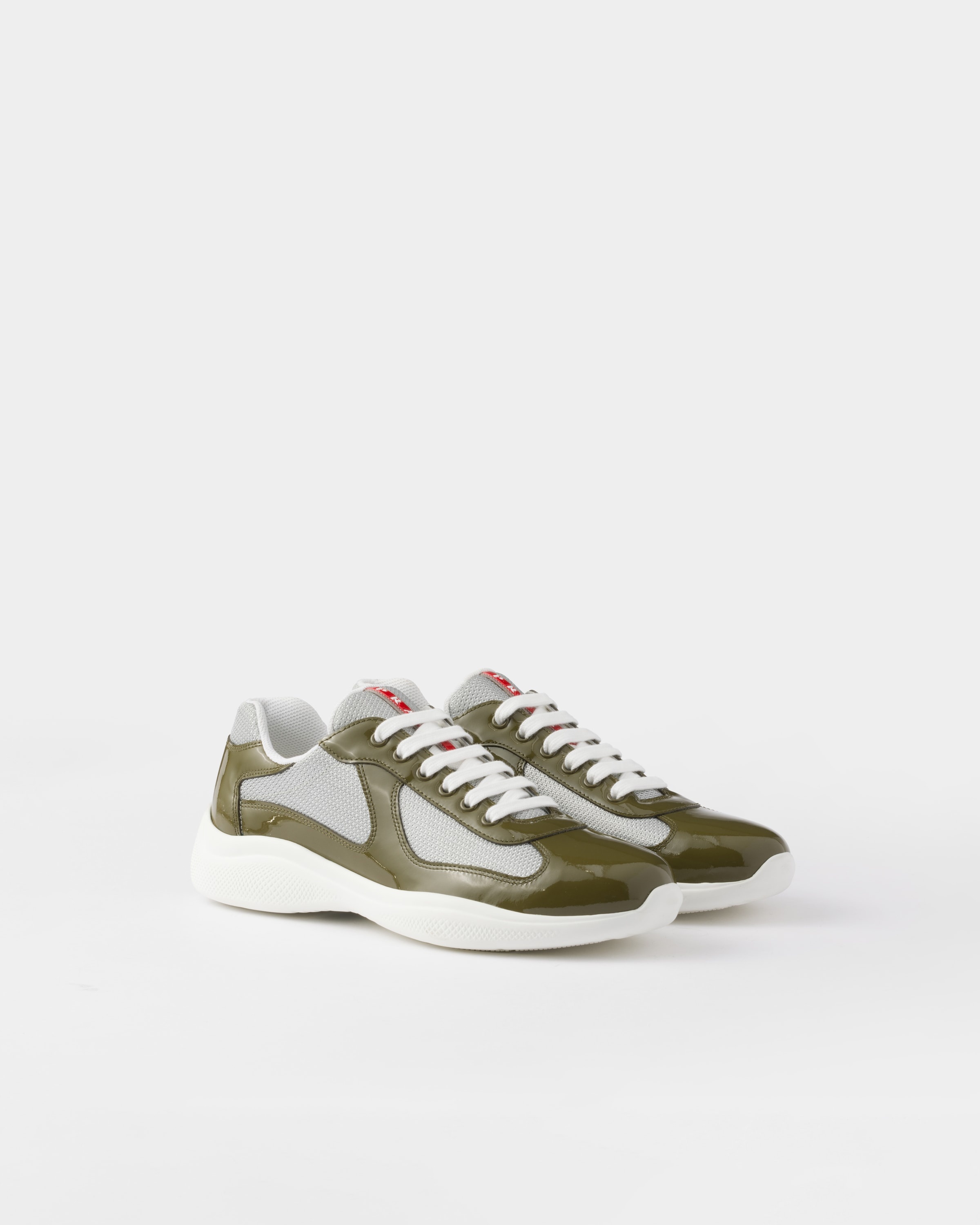 Patent leather and technical fabric Prada America's Cup sneakers - 1