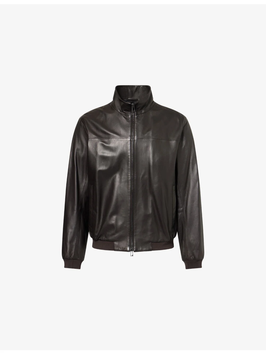 Core Stand-Collar Leather Jacket - 1