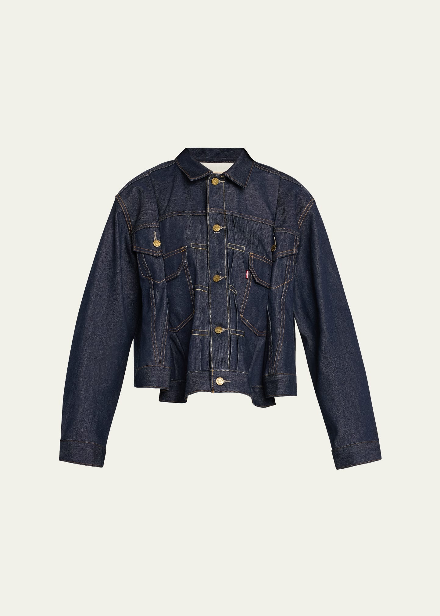 Denim Peplum Trucker Jacket - 1