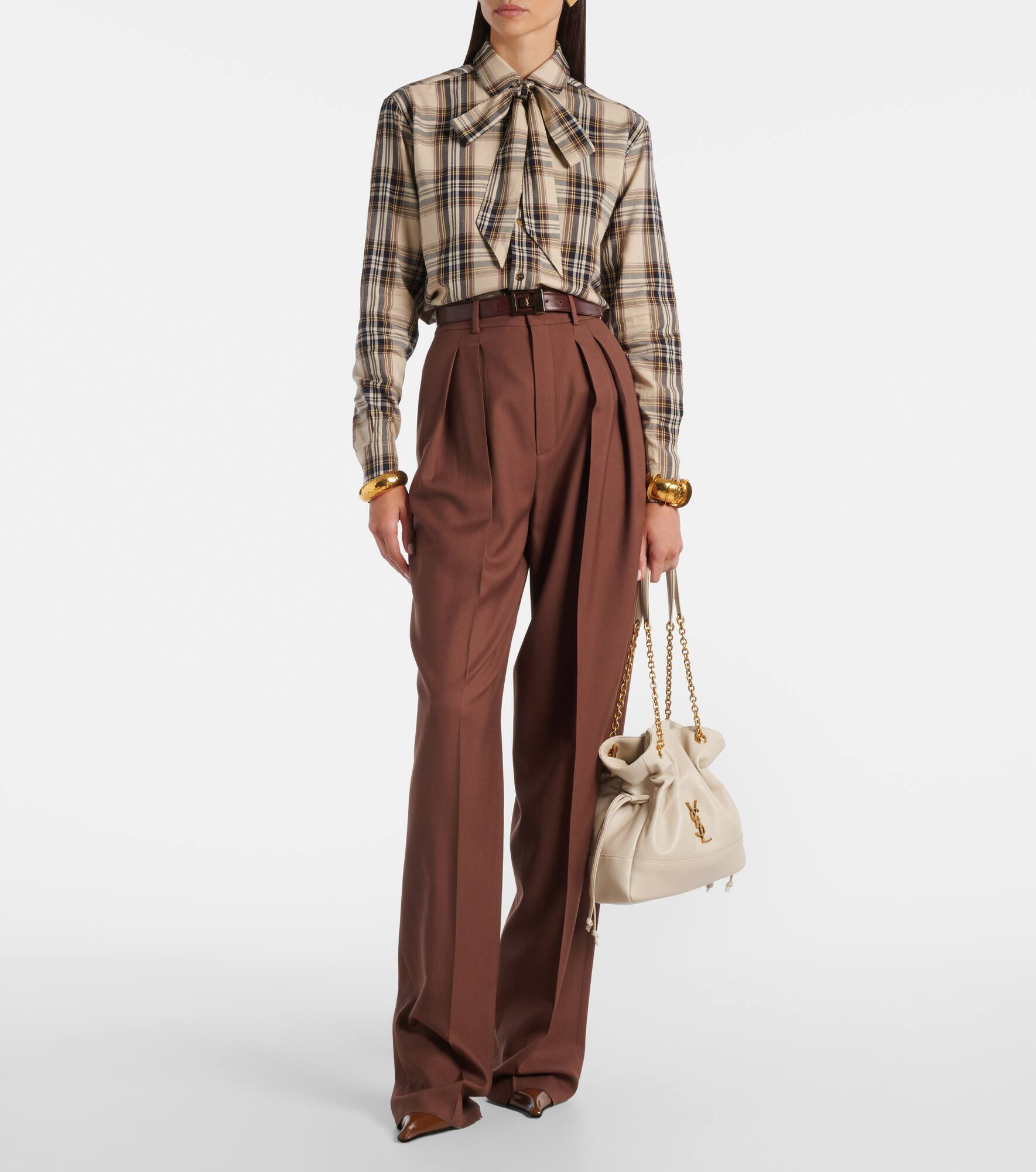 Cassandre plaid cotton-blend shirt - 2