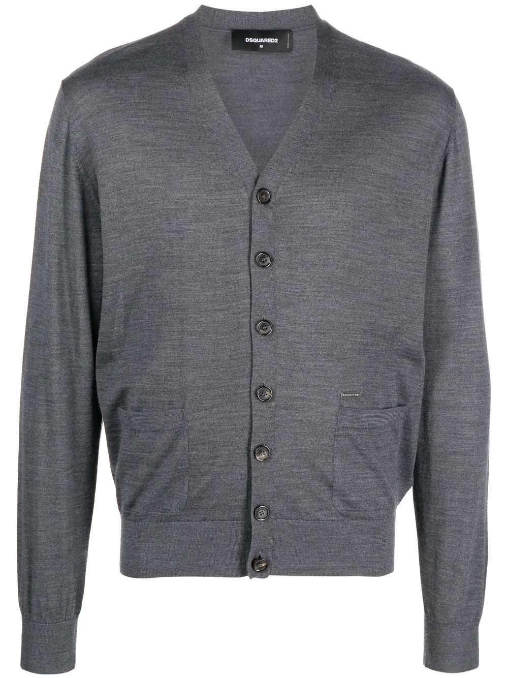 V-neck wool cardigan - 1