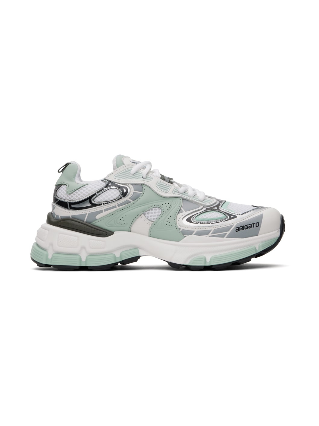 White & Green Sphere Trip Runner Sneakers - 1