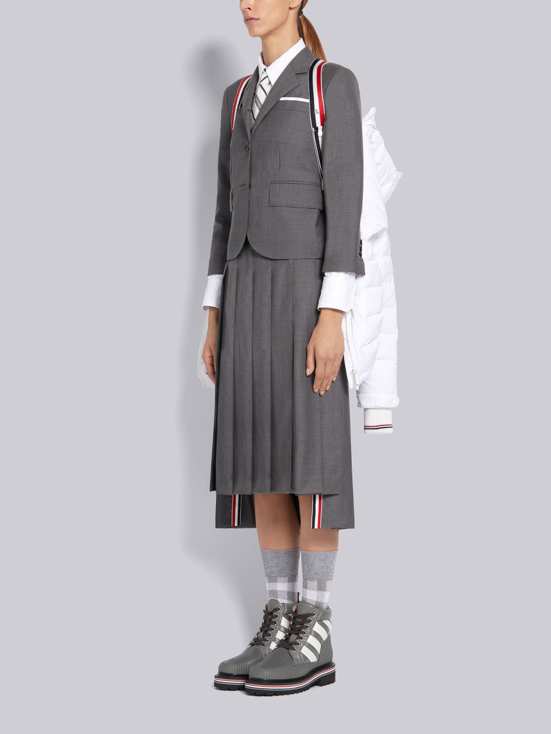 White Down Filled Poly Twill Zip-Up Hooded Overcoat 4