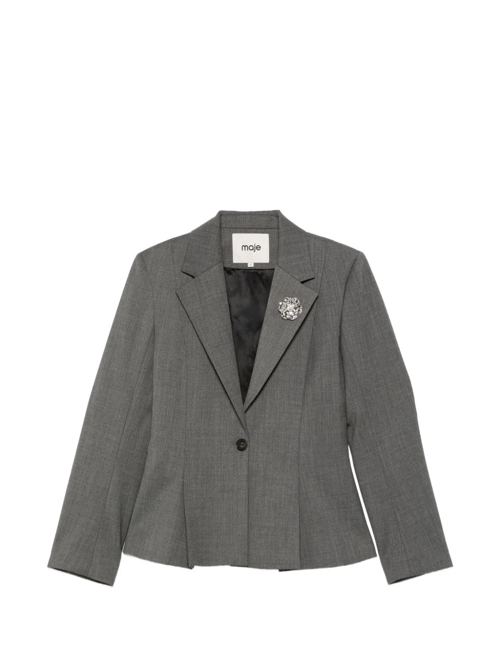 single-breasted peplum blazer - 1