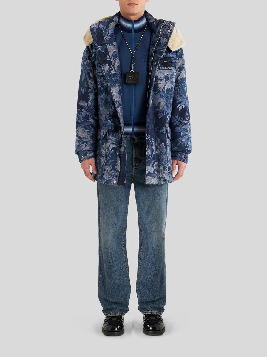FLORAL JACQUARD PADDED JACKET - 3