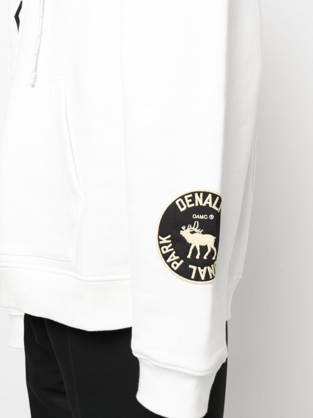 ★OAMC★ Denali Logo Drawstring Hood Off White 23A28OAY19COT Oamc Denali Hooded Sweatshirt In Off-white | ModeSens