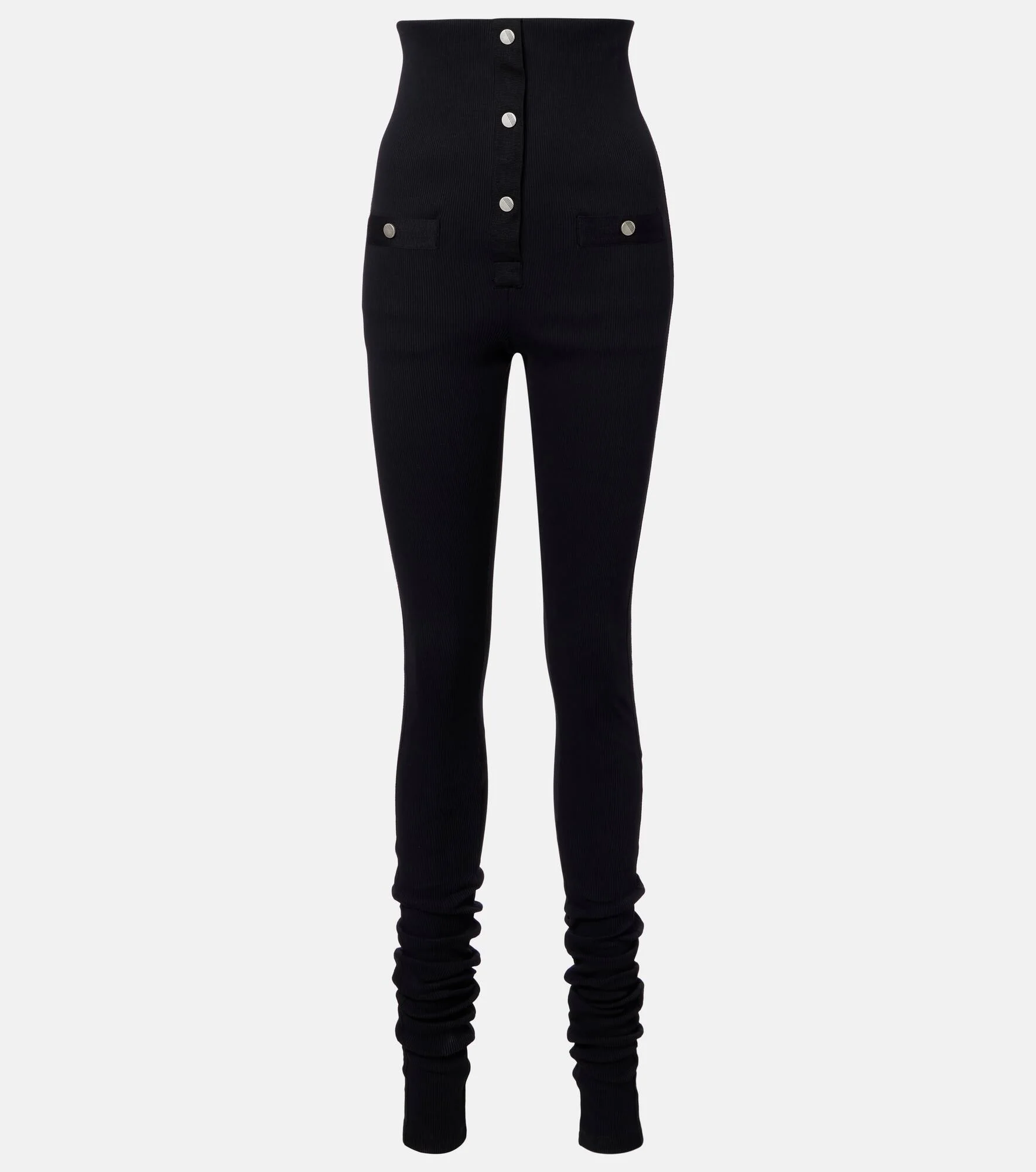 High-rise cotton jersey stirrup leggings - 1