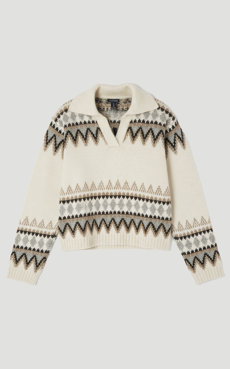 Fairisle Pattern V Neck Knit Jumper 4