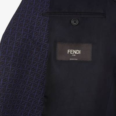 FENDI Blue jersey blazer outlook