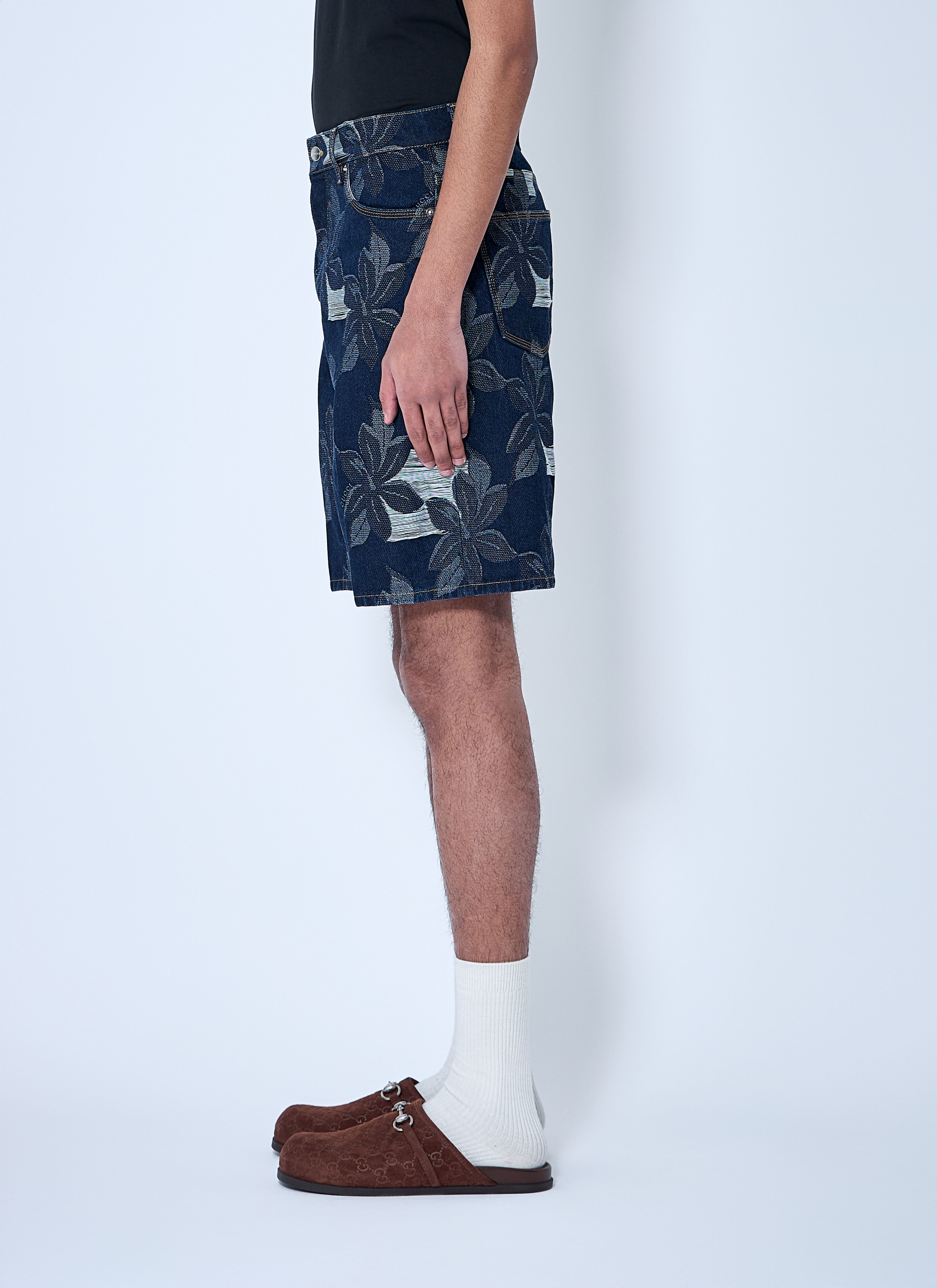 Denim Jacquard Shorts - 3