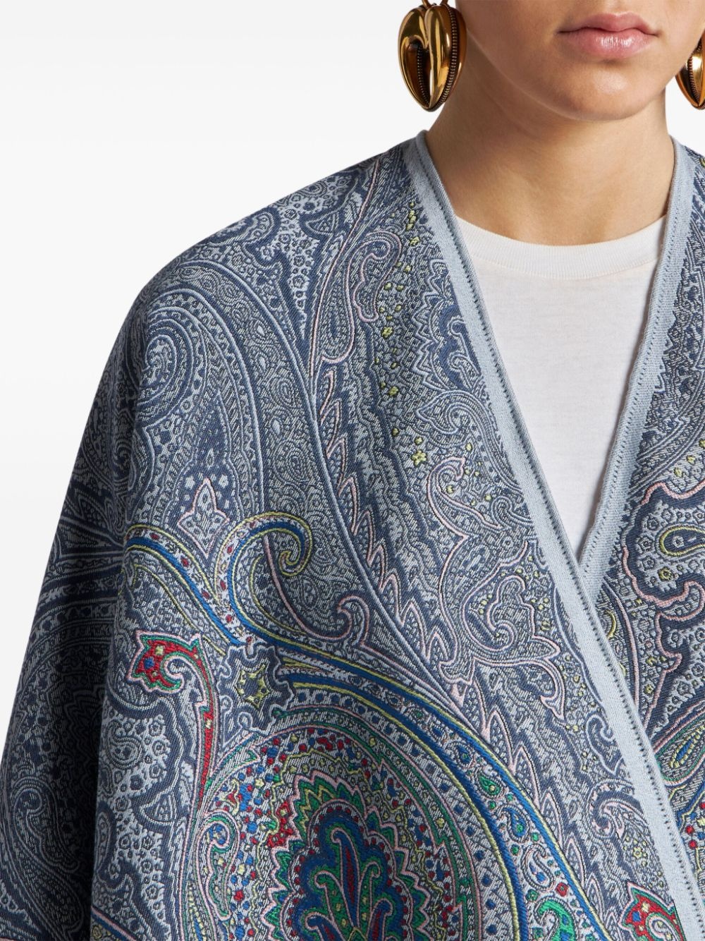 paisley jacquard cape - 4