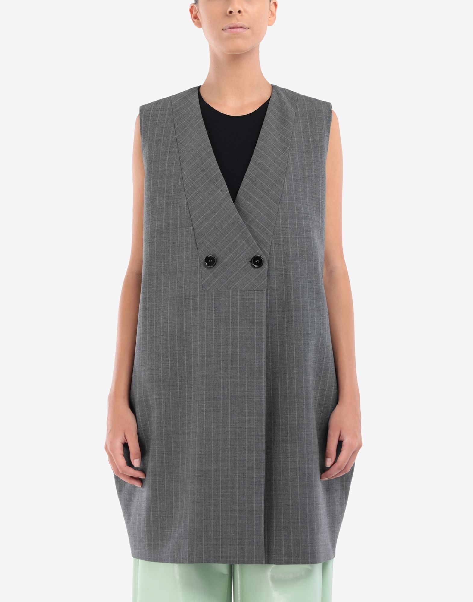 Pinstripe sleeveless jacket - 5