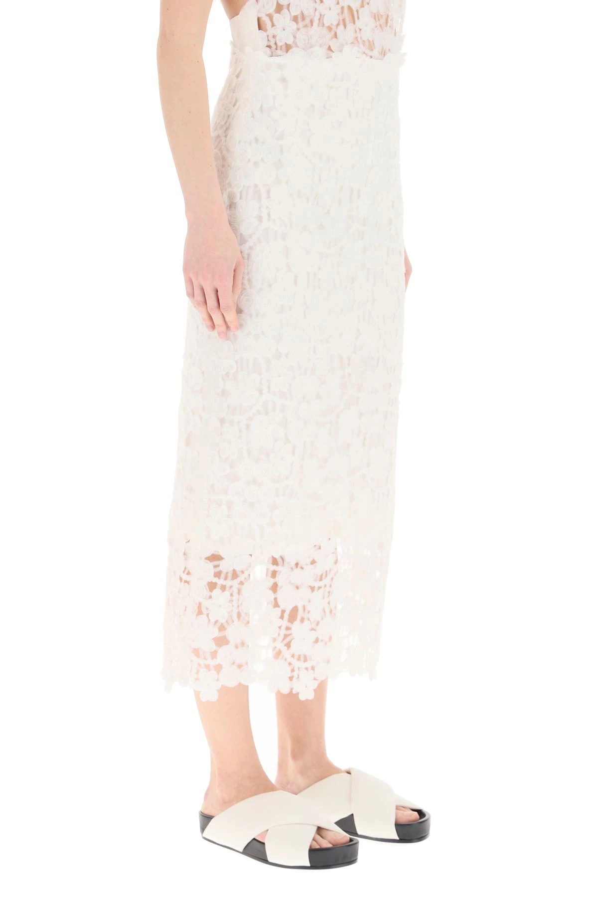 FLORAL LACE MIDI SKIRT - 3