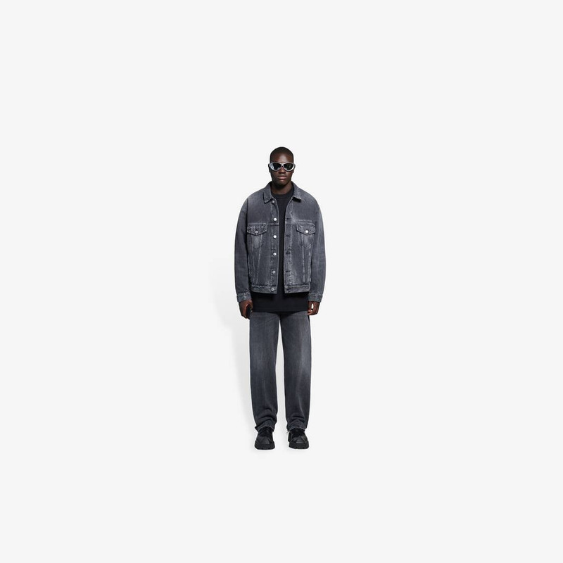 Drip Peace Large Fit Jacket in Black/white 3