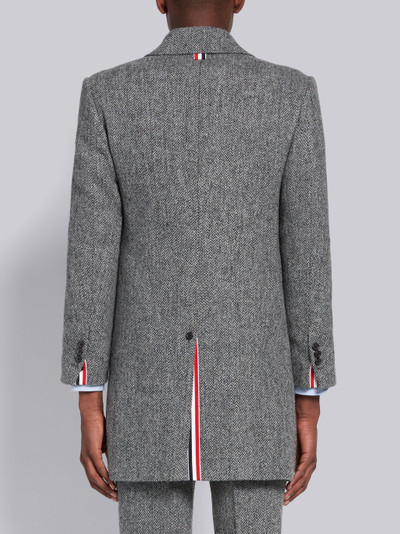 Thom Browne Medium Grey Wool Barleycorn Harris Tweed Classic Bal Collar Overcoat outlook