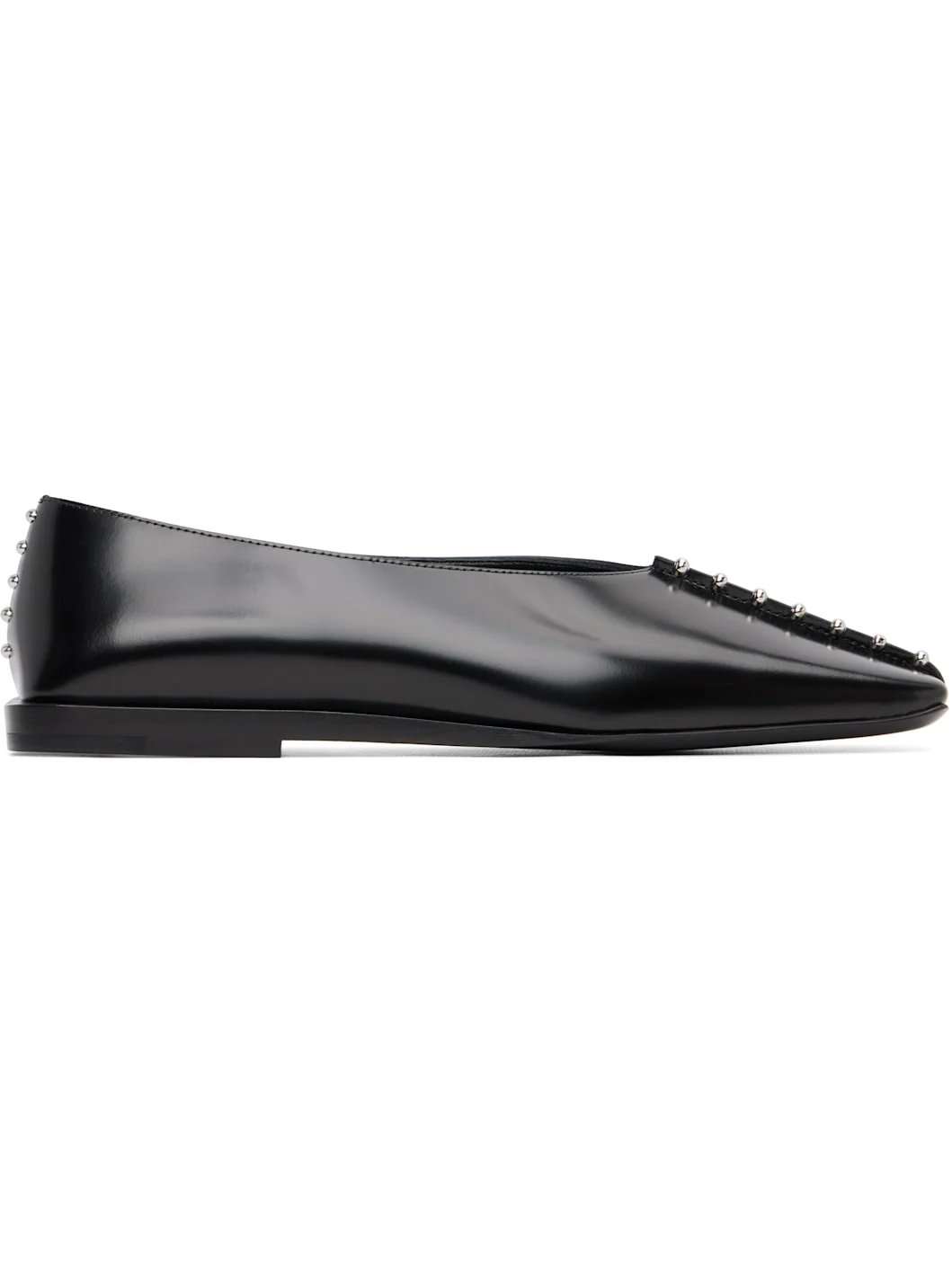 Black Leather Ballerina Flats - 1