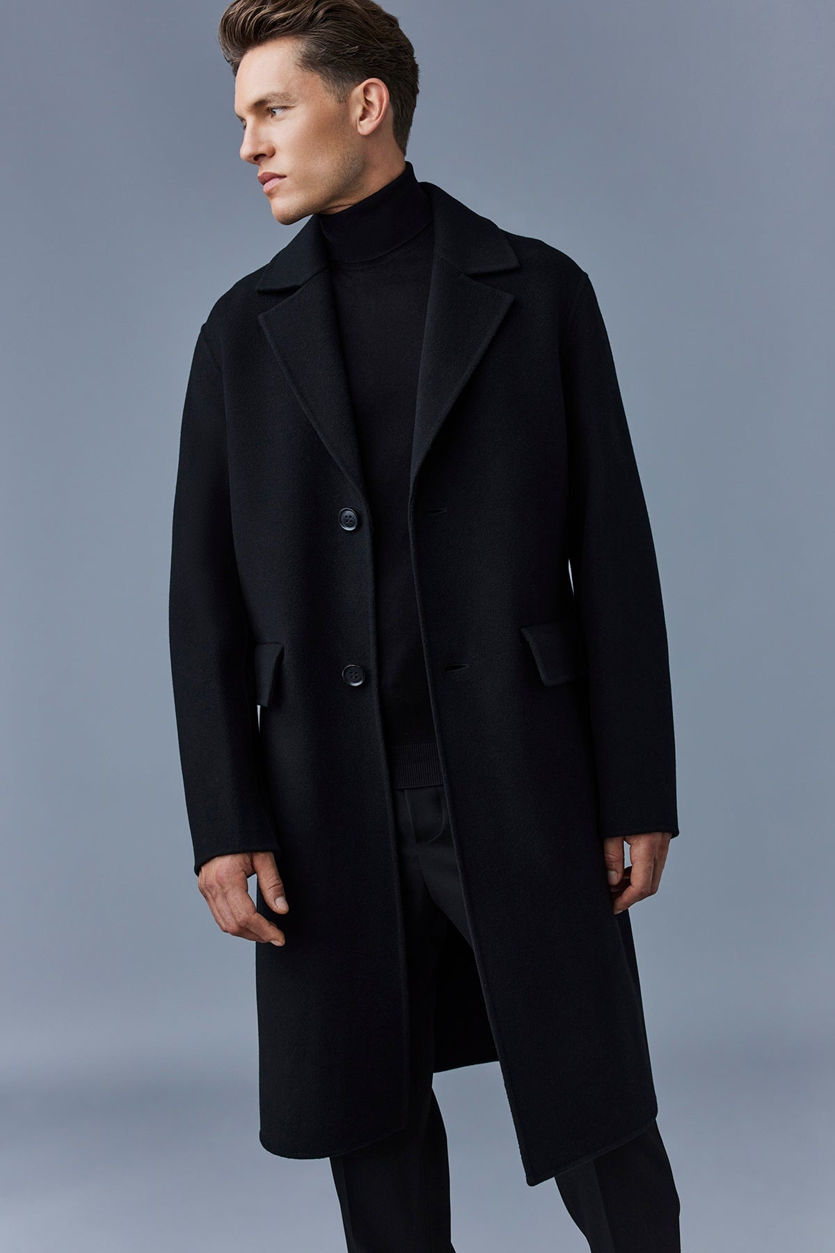 BENJAMIN Double-face wool coat with notched lapel - 3