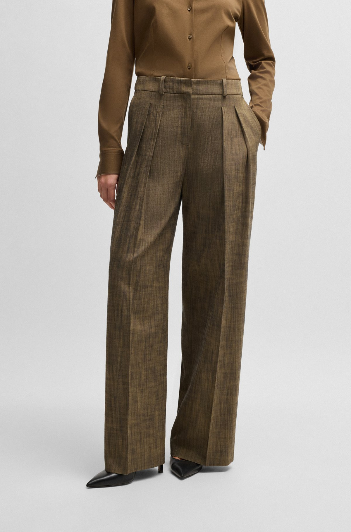 REGULAR-FIT TROUSERS WITH PLEATED FRONT - 2