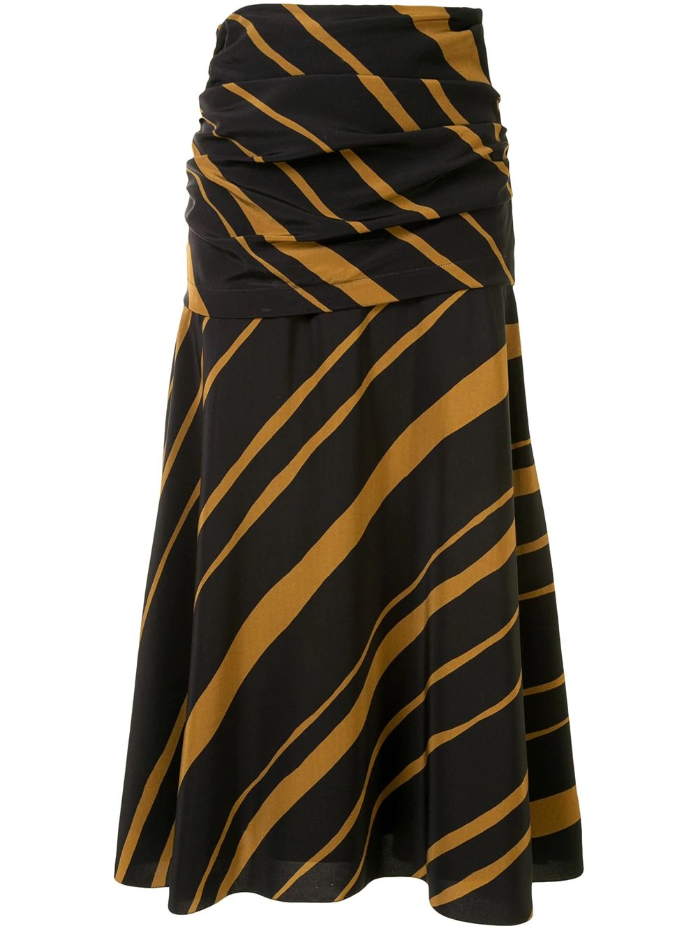 printed draped twists midi skirt - 1