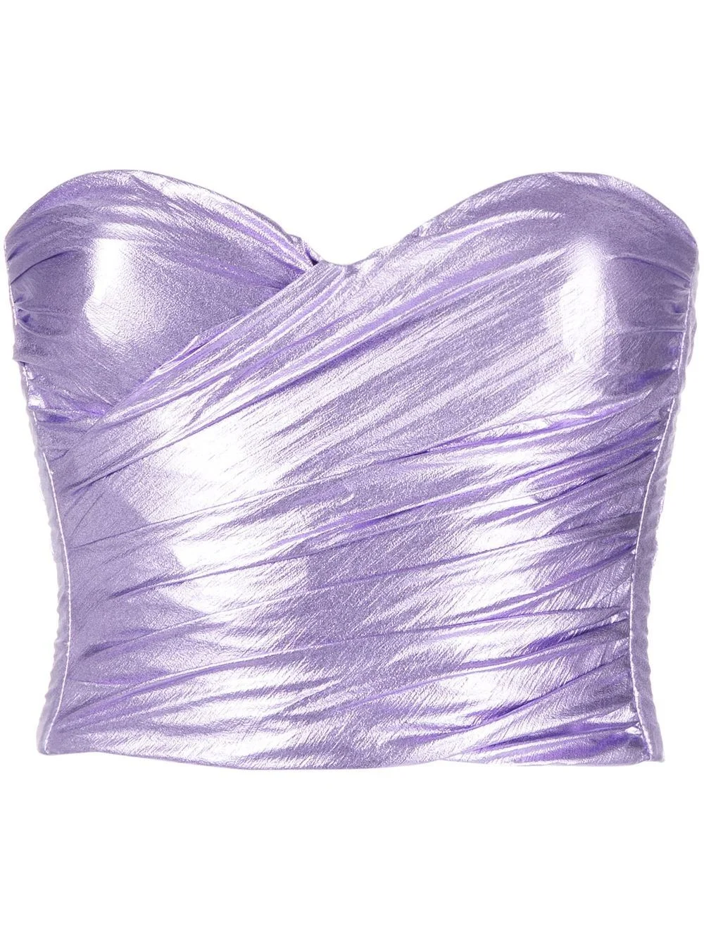 taffeta strapless crop top - 1