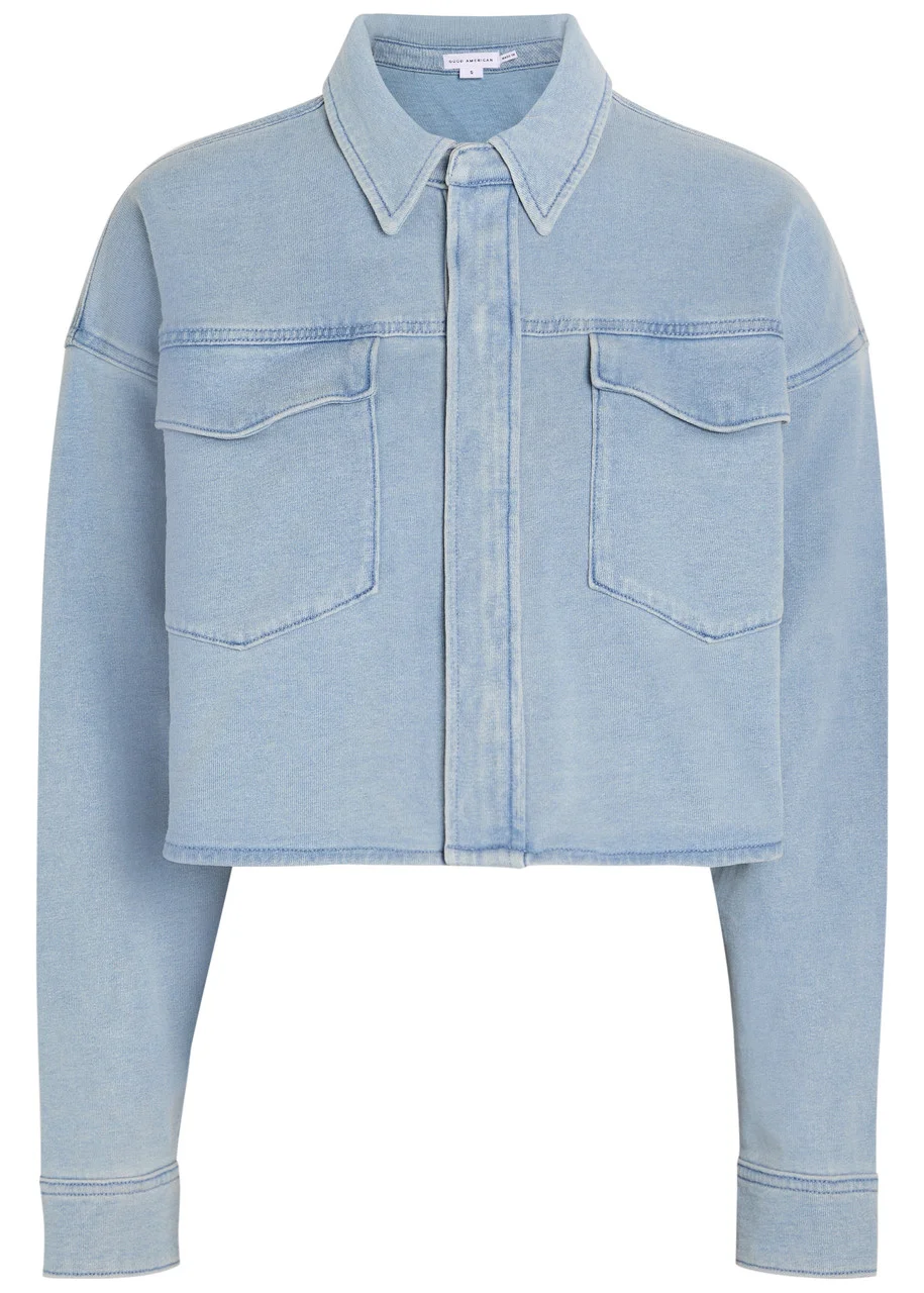 Good American Jeanius Cropped Denim Jacket - 1