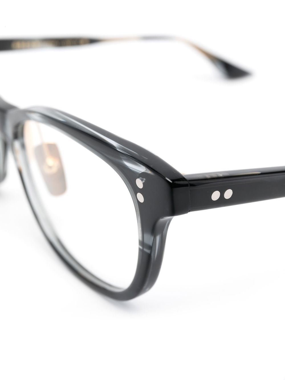 ink swirl effect square frame glasses - 3