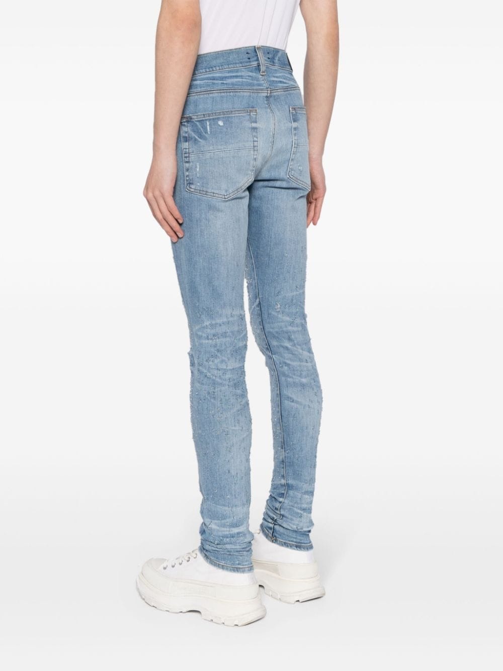 crystal-embellished slim-fit jeans - 4