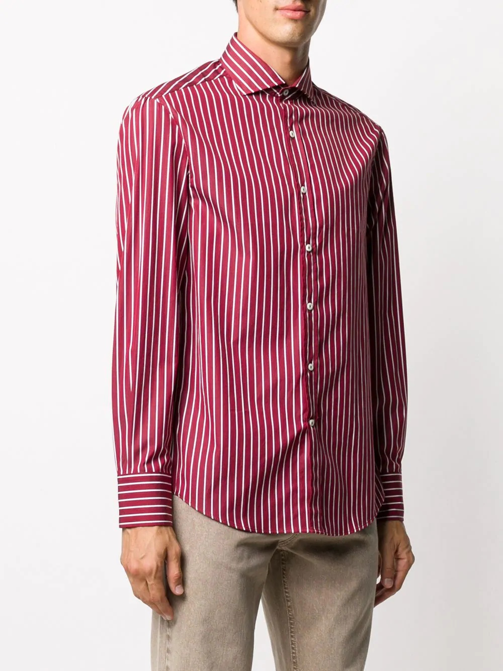 striped print shirt - 3