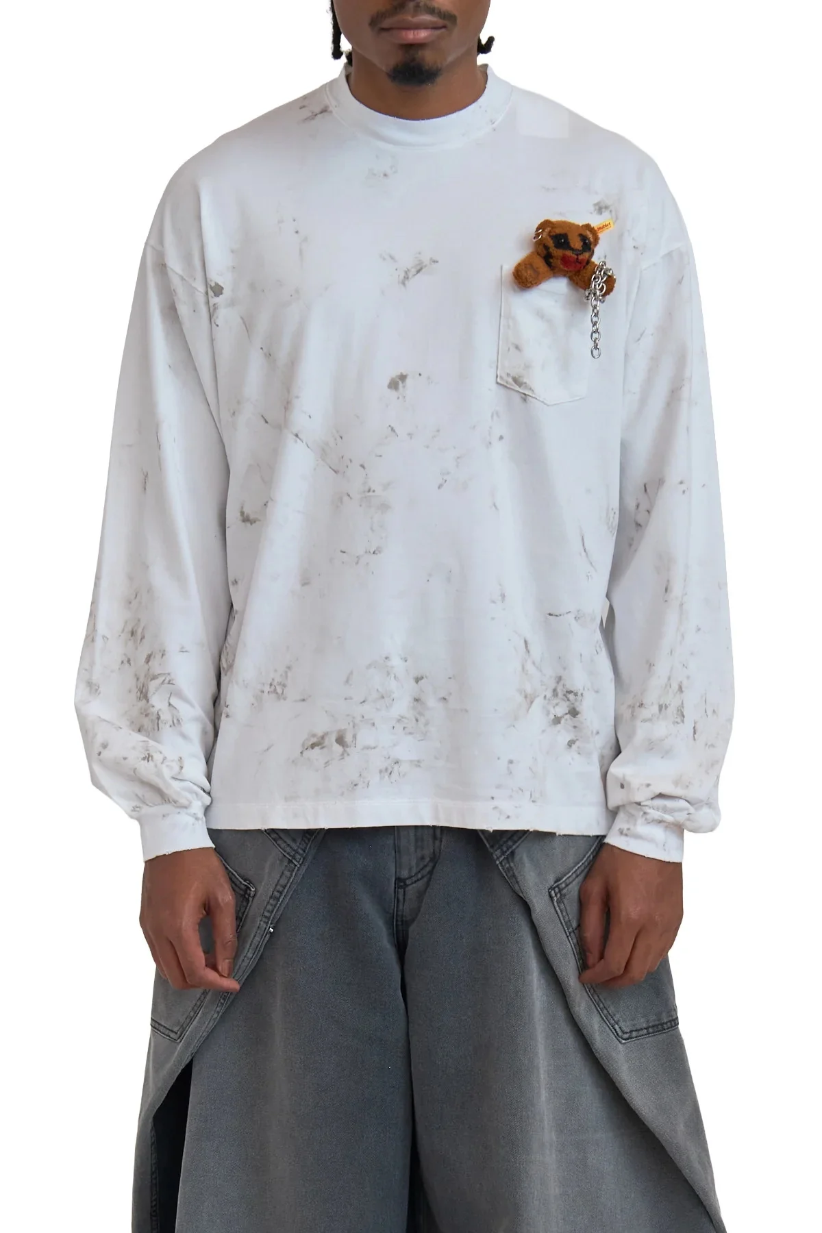 Doublet Long Sleeve T-Shirt With Villain Bear White - 1